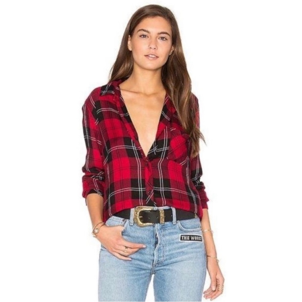 Rails Hunter Shirt Red and Black Tartan Size S